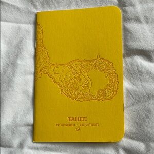 6/$24 Yellow Tahiti Travel Letterpress Notebook | New!